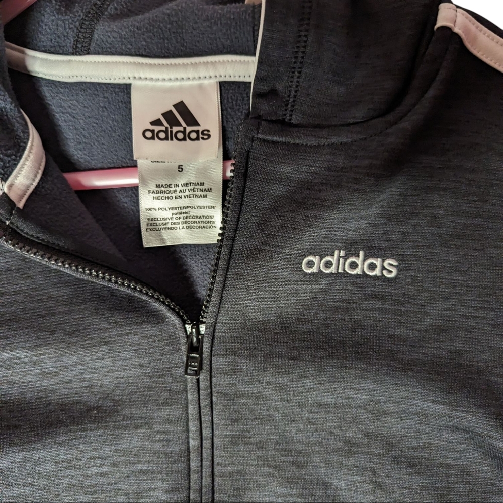 Adidas Gray Zip-Up Hoodie
